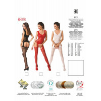 Бодістокінг BS046 Black Passion,з візерунком з ромашок, з відкритим доступом, S/L