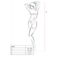 Бодістокінг BS046 Black Passion,з візерунком з ромашок, з відкритим доступом, S/L