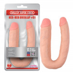 Фаллоимитатор двойной Chisa Ballsy Super Cock Her-Her Overlap, бежевый