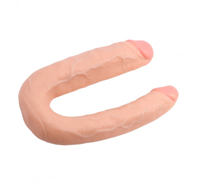 Фаллоимитатор двойной Chisa Ballsy Super Cock Her-Her Overlap, бежевый