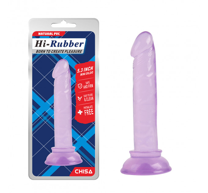 Фаллоимитатор мини Chisa HI-RUBBER на присоске, фиолетовый