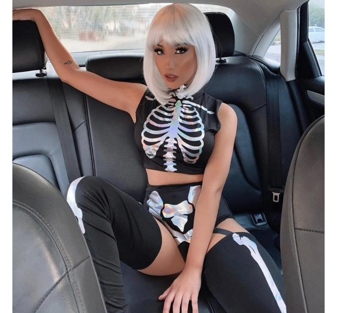 Светящийся короткий натуральный парик Leg Avenue 33см
