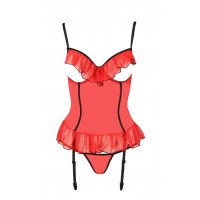 Корсет із відкритими грудьми S/M червоний CHERRY CORSET - Passion
