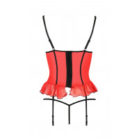 Корсет із відкритими грудьми S/M червоний CHERRY CORSET - Passion