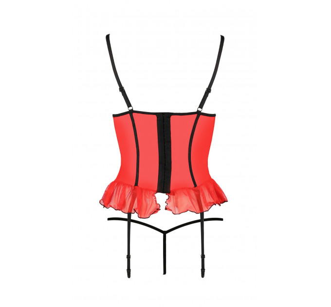 Корсет с открытой грудью S/M красный CHERRY CORSET - Passion