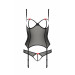 Корсет с открытой грудью и трусики HEIDI CORSET black S/M - Passion