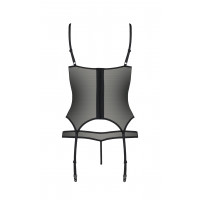 Корсет з відкритими грудьми та трусики HEIDI CORSET black S/M - Passion