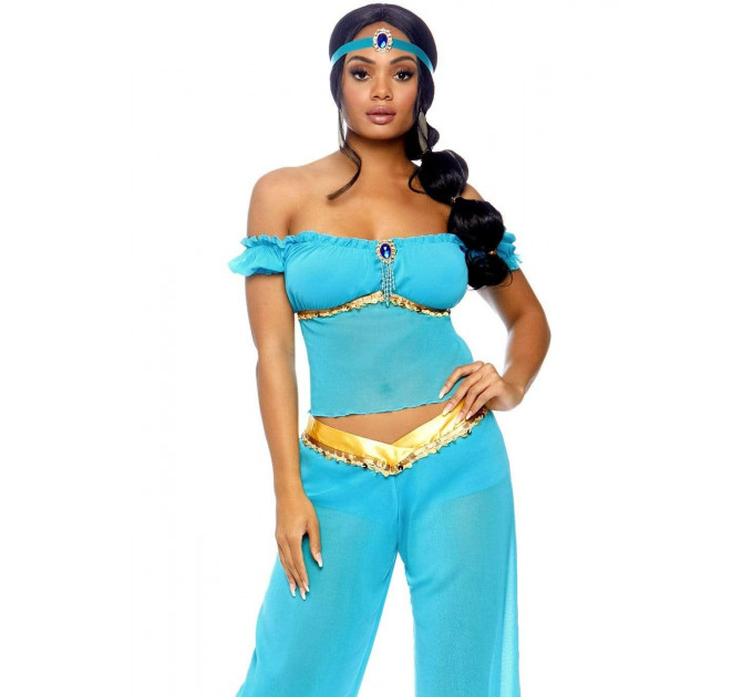 Костюм принцессы Жасмин S Leg Avenue Arabian Beauty, 3 предмета, бирюзовый
