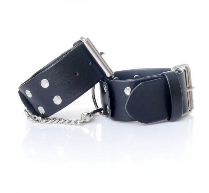 КОЖАНЫЕ НАРУЧНИКИ Fetish Boss Series Handcuffs with studs 4 cm