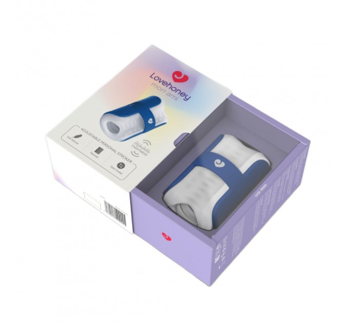 Мастурбатор Lovehoney Mon Ami Adjustable із відкритим каналом, біло-блакитний