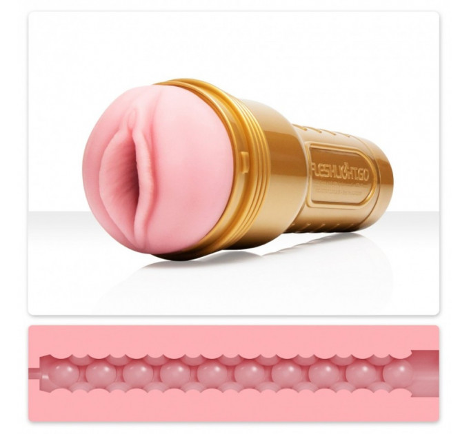Мастурбатор вагина в колбе, киберкожа Fleshlight Go Pink Lady STU, бежевый