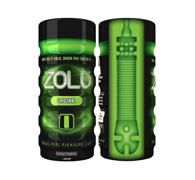 Мастурбатор в колбе Zolo Original Cup, зеленый