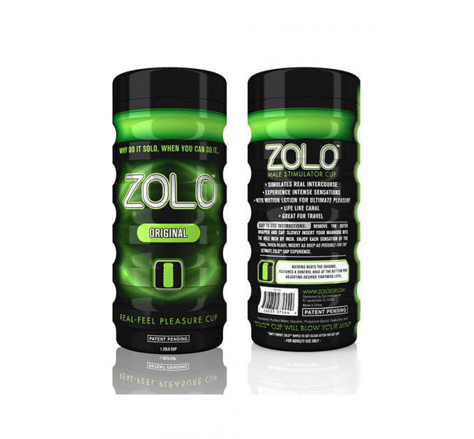 Мастурбатор в колбе Zolo Original Cup, зеленый