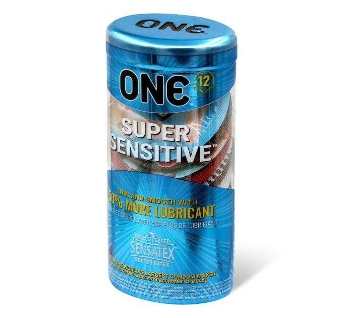 Набір гладких ультратонких презервативів ONE Super Sensitive (ціна за упаковку 12 шт)