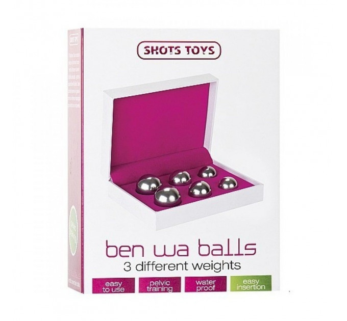 Набор вагинальных шариков Shots Toys, серебряные, 6 шт