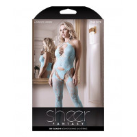 Сексуальний бодістокінг з інтимним доступом Sheer Fantasy, блакитний, One Size