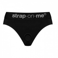 Трусики для страпону, XXL, Strap-On-Me кільцеве кріплення, з відритими сідницями, чорні