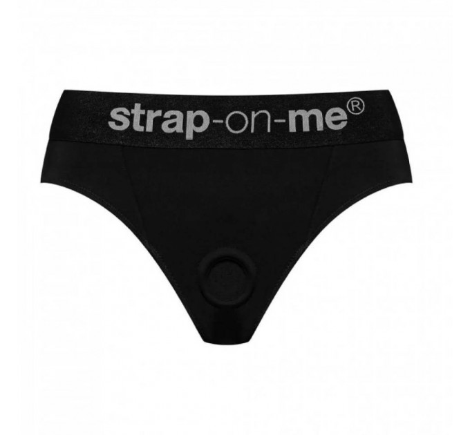 Трусики для страпону, XXL, Strap-On-Me кільцеве кріплення, з відритими сідницями, чорні