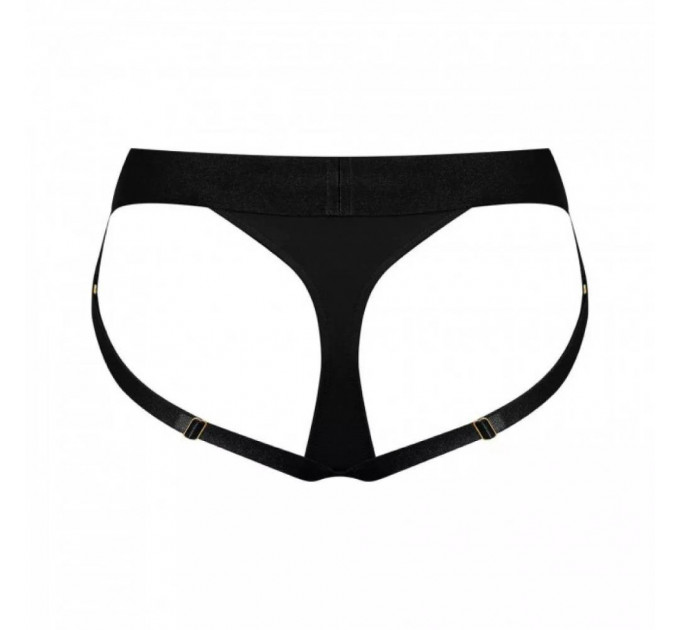 Трусики для страпону, XXL, Strap-On-Me кільцеве кріплення, з відритими сідницями, чорні
