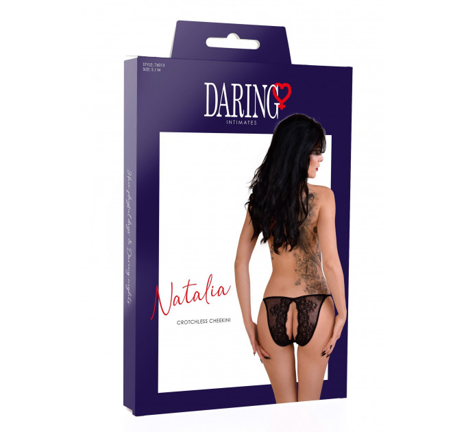 Трусики кружевные Daring Intimates Natalia с открытым доступом, черный, S/M