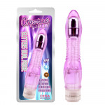 Вибратор гелевый ребристый Chisa Crystal Jellie, фиолетовый