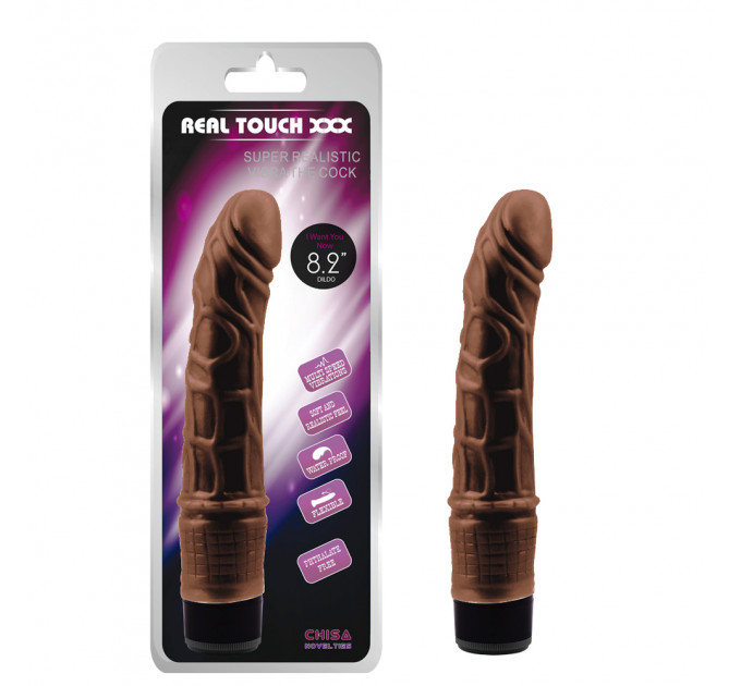 Вибратор реалистичный REAL TOUCH XXX 8.2, коричневый, Chisa, 21 х 3.5 см