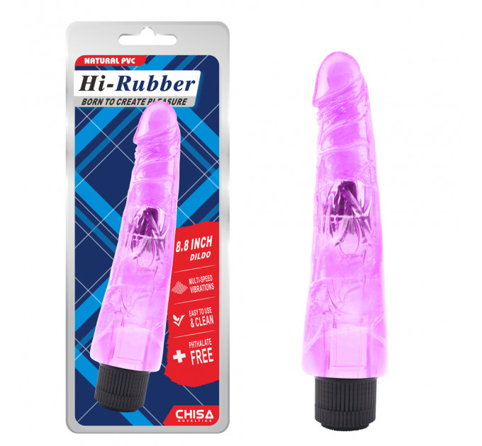 Вибратор Chisa Hi-Rubber с выраженной головкой, фиолетовый