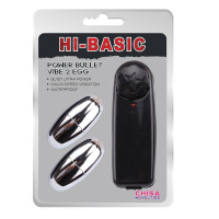 Віброяйця на пульті Chisa Hi-Basic Power Bullet Vibe 2 Egg, сріблясті