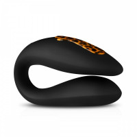 Вібратор для пар Zuna Couples Vibrator із сумочкою, чорний, Leopard