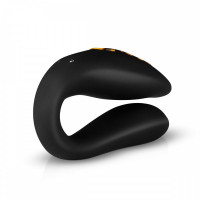 Вібратор для пар Zuna Couples Vibrator із сумочкою, чорний, Leopard