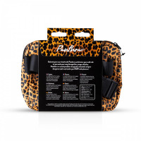 Вібратор для пар Zuna Couples Vibrator із сумочкою, чорний, Leopard