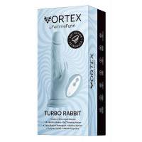 Вібратор-кролик на присосці FemmeFunn Vortex Turbo Rabbit з пультом керування, блакитний