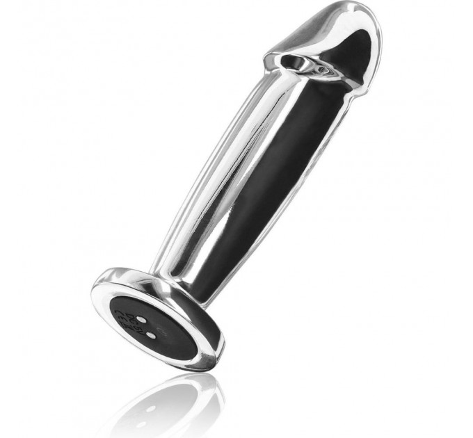 Вібраційний металевий анальний затор ToyJoy The Intruder Vibrating Plug, сріблястий