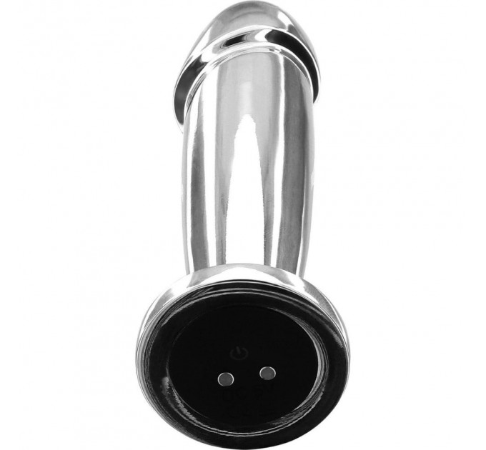 Вібраційний металевий анальний затор ToyJoy The Intruder Vibrating Plug, сріблястий