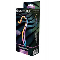 Изогнутый стеклянный фаллоимитатор Dream Toys Glamour Glass, разноцветный