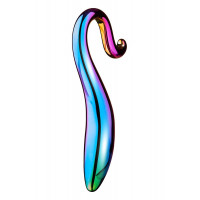 Изогнутый стеклянный фаллоимитатор Dream Toys Glamour Glass, разноцветный