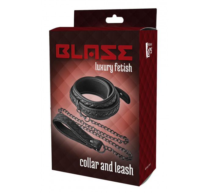 Ошейник с поводком Dream Toys BLAZE COLLAR LEASH DIAMOND BLACK
