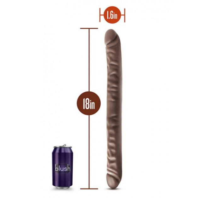 Двойной фаллоимитатор DR SKIN 18INCH CHOCOLATE