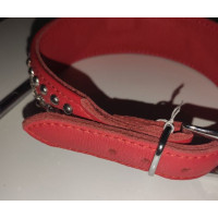 Ошейник Leather Rivet & Crystal, Red