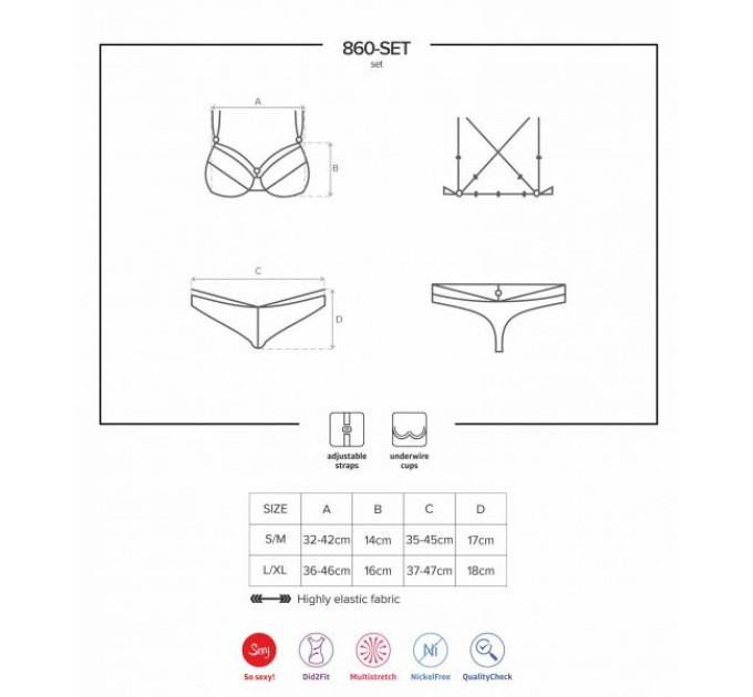 Комплект Obsessive 860-SET-1 2 pcs set black L/XL