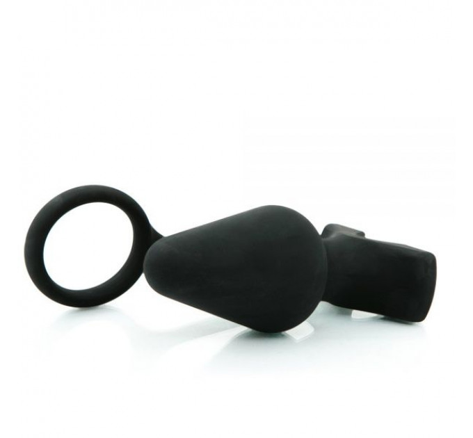 Анальная пробка с кольцом Black Silicone