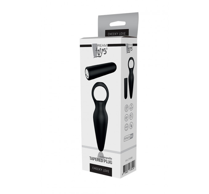 Анальна пробка з вібрацією Dream Toys CHEEKY LOVE TAPERED PLUG BLACK