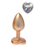Алюмінієва анальна пробка Dream Toys GLEAMING LOVE з декоративним каменем, М