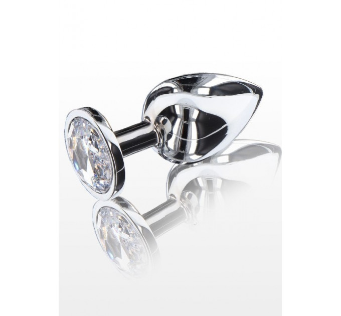 Анальна пробка металева Toy Joy Starlight Booty Jewel з білим кристалом, Large