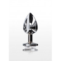 Анальна пробка металева Toy Joy Starlight Booty Jewel з білим кристалом, Large