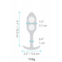 Анальная пробка со смещенным центром тяжести B-Vibe Snug Plug 2, силиконовая, зеленая