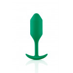 Анальная пробка со смещенным центром тяжести B-Vibe Snug Plug 2, силиконовая, зеленая