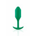 Анальная пробка со смещенным центром тяжести B-Vibe Snug Plug 2, силиконовая, зеленая