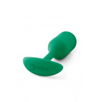 Анальная пробка со смещенным центром тяжести B-Vibe Snug Plug 2, силиконовая, зеленая