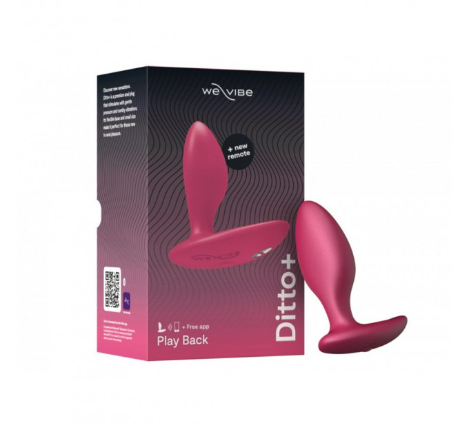 Анальная пробка з вибрацией We-Vibe Ditto+ Cosmic Pink с пультом и управлением с телефона
